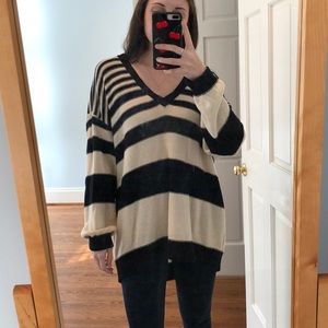 V-neck striped sweater